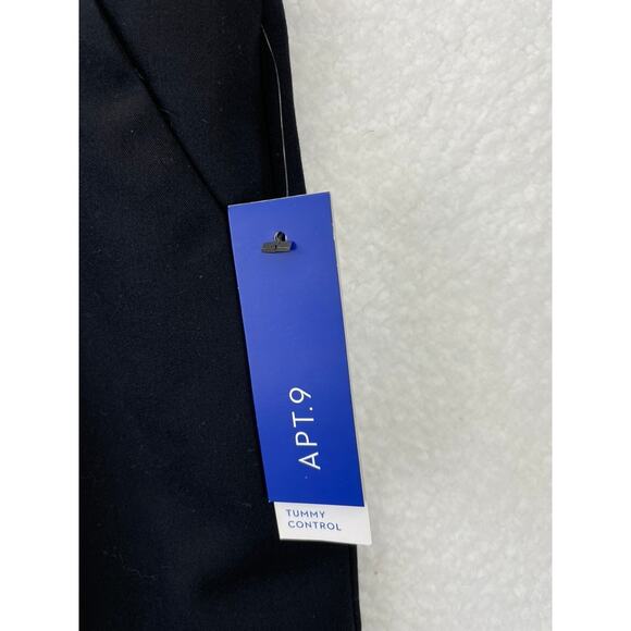 Apt. 9 Womens' Trouser Mid Rise Straight Relaxed Leg Opening Black 10P New - Picture 6 of 9